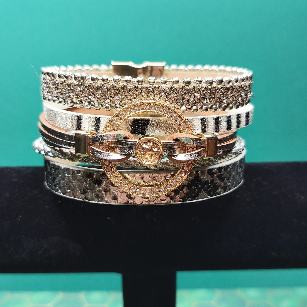 Magnetic Multi strand Silver and Gold Bracelet.